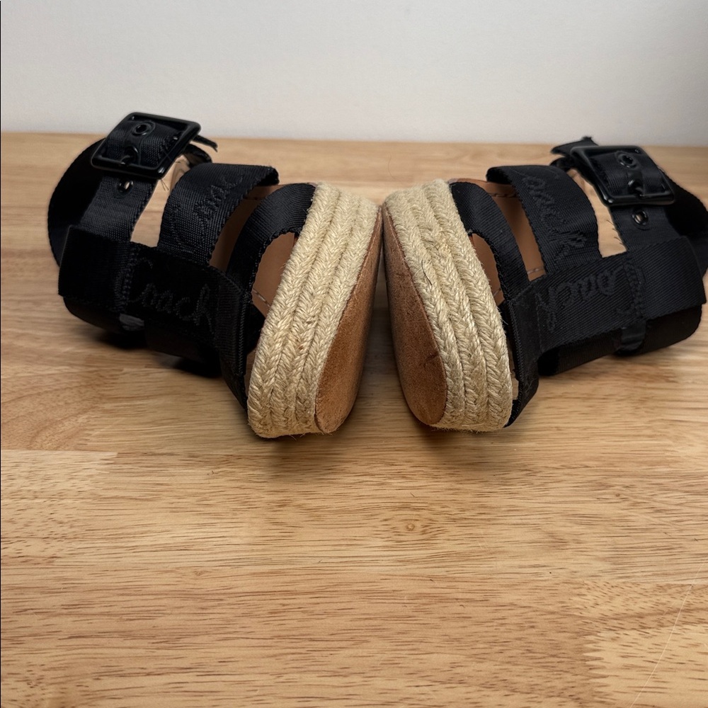 Coach Black Espadrille wedged Sandals - Picture 11 of 16